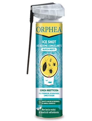 Orphea&reg; Iceshot: aerosol ad azione congelante per formiche, scarafaggi, cimici e ragni.
